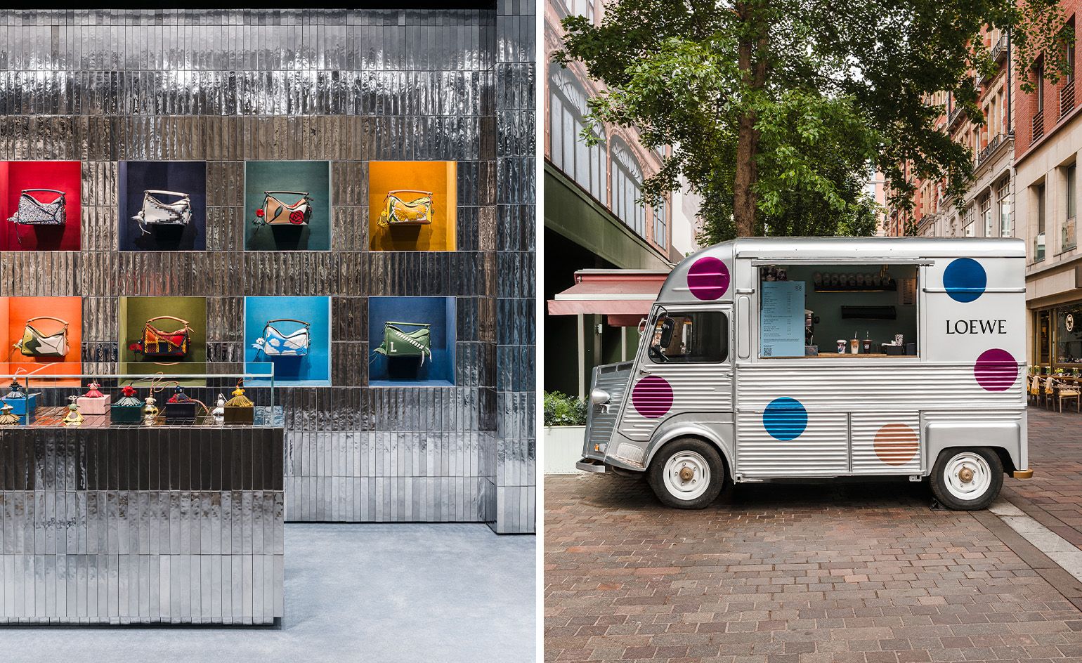 Loewe Puzzle bags and themed coffee van