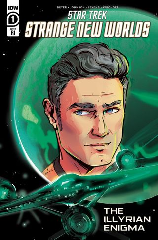 Cover art from the "Star Trek: Strange New Worlds" comic book series from IDW Publishing.