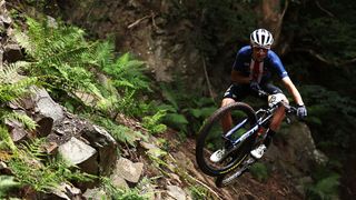 Riley Amos in action at the Glentress World Championships