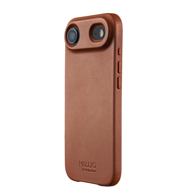 Mujjo Full Leather Case for iPhone Air on white background