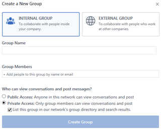 Create a group in Yammer