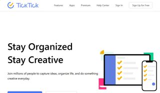 Website screenshot for TickTick