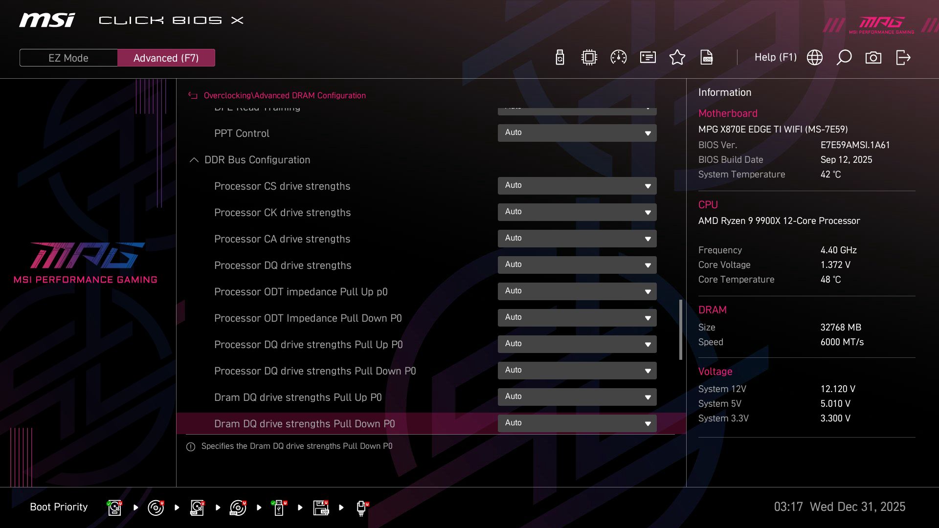 MSI MPG X870E Edge Ti Wifi - BIOS
