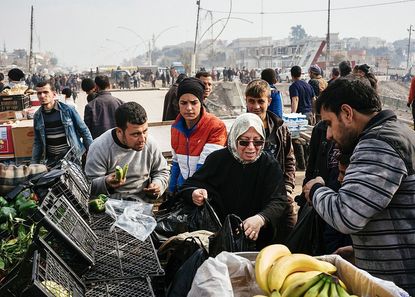 A market in eastern Mosul, Iraq