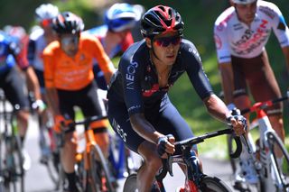 DUILHACSOUSPEYREPERTUSE FRANCE JUNE 13 Brandon Smith Rivera Vargas of Colombia and Team INEOS Grenadiers during the 45th La Route dOccitanie La Depeche Du Midi 2021 Stage 4 a 1512km stage from Lavelanet Pays dOlmes to DuilhacsousPeyrepertuse 648m RDO2021 RouteOccitanie on June 13 2021 in DuilhacsousPeyrepertuse France Photo by Luc ClaessenGetty Images
