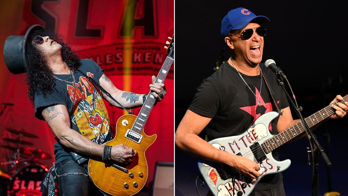 Slash discusses working virtually with Tom Morello for their guitar ...