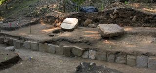 Carved blocks at La Corona