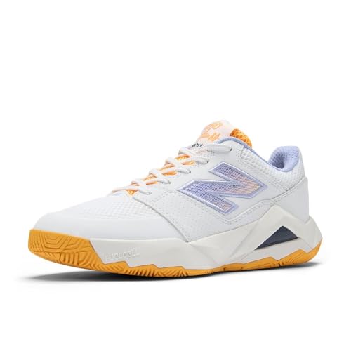 New Balance Women's Coco Delray V2 Hard Court Tennis Shoe, Apollo Gold/boysenberry, 8 M