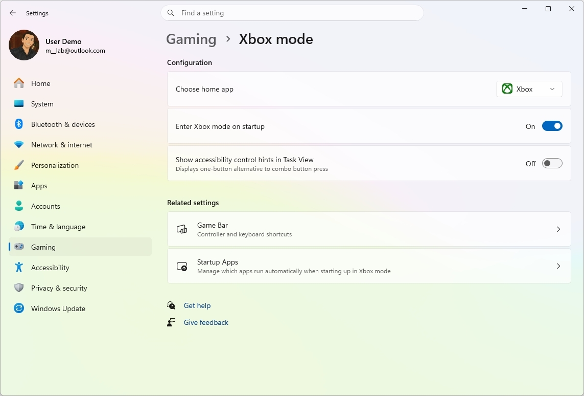 Xbox mode for Windows 11 PCs