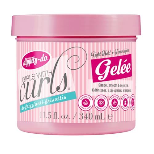 Dippity Do Girls With Curls Light Hold Gelee - Shape, Smoothe & Separate Your Curls - Formulated With Aloe, Vitamin E & Wheat Protein for Frizz-Free & Never Crunchy - 340 Ml/11.5 Fl Oz