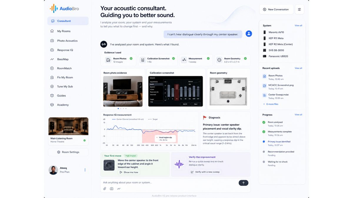 Screenshots of AudioBro V2 software