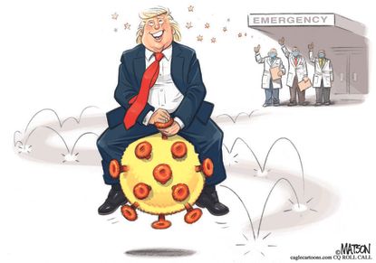 Political Cartoon U.S. COVID Trump hospital release
