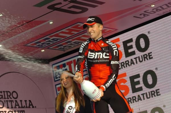 Taylor Phinney (BMC) opens the champagne