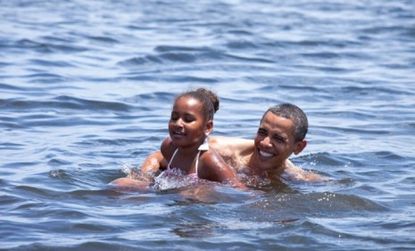 President Obama, the first lady, and their daughter Sasha spent 27 hours in the Gulf.