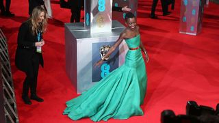 LONDON, ENGLAND - FEBRUARY 16:Lupita Nyong'o attends the EE British Academy Film Awards 2014 at The Royal Opera House on February 16, 2014 in London, England.(Photo by Tim P. Whitby/Getty Ima