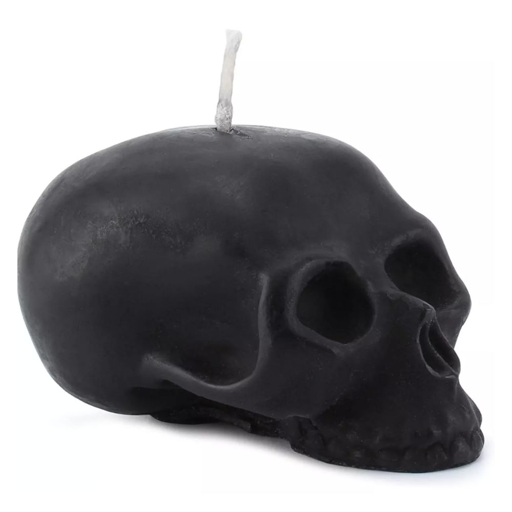 Black skull shaped candle