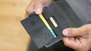 Nomad Tracking Card in wallet