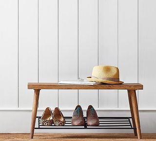 Lucy Mango Wood Shoe Rack With Bench