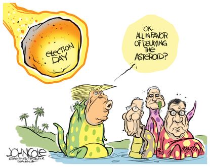 Political Cartoon U.S. Trump election delay 2020