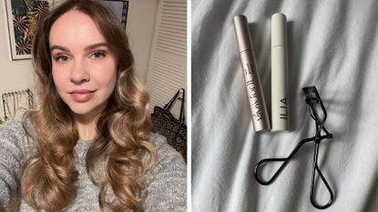 valeza wearing some of the lash lengthening hacks products from the article