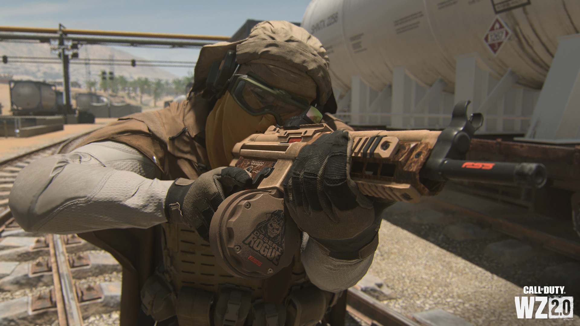 A soldier aims down his sights in Warzone 2