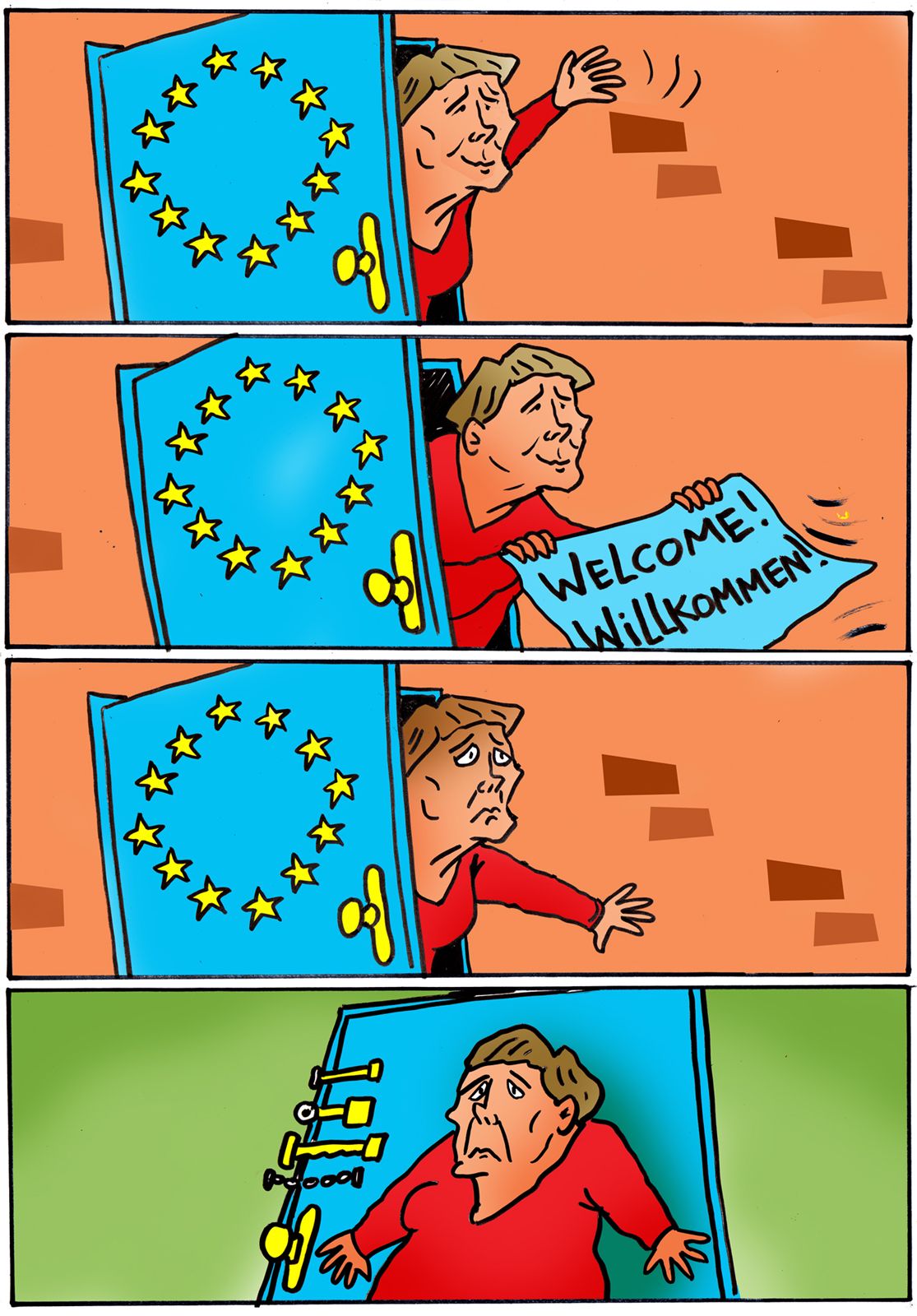 Editorial cartoon Europe Border