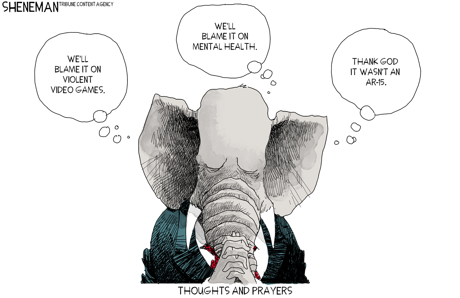 U.S. GOP thoughts and prayers mass shooting problem gun violence NRA blame mental health video games