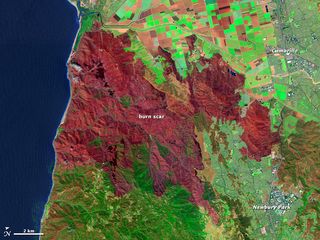 The Springs wildfire from space.