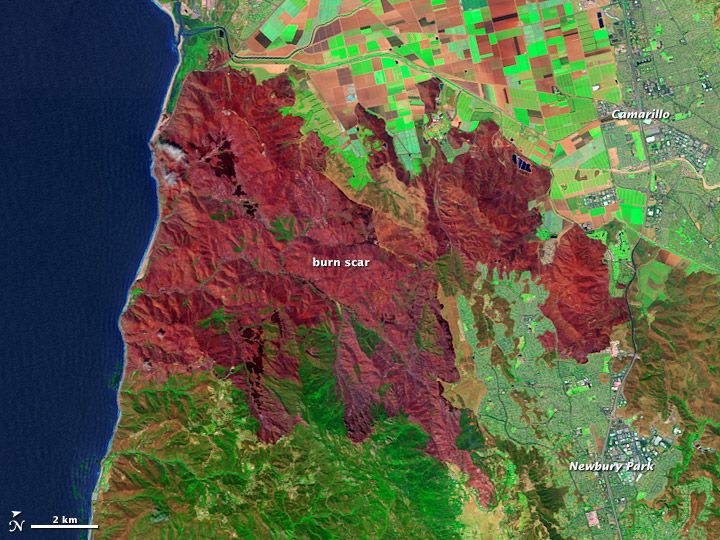 The Springs wildfire from space.