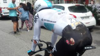 Geraint Thomas suffers road rash after crashing during the Criterium du Dauphine prologue