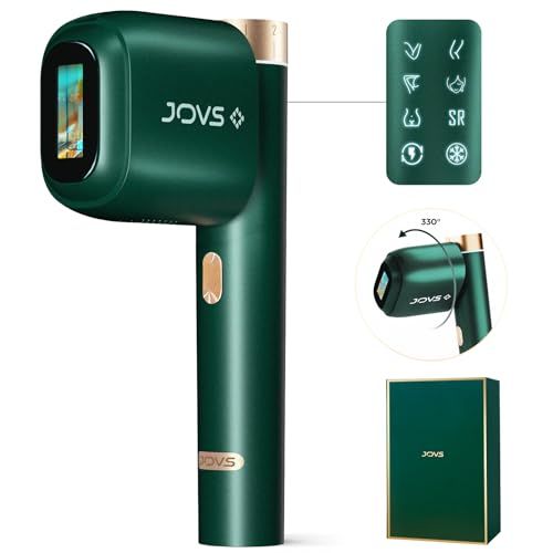Jovs Laser Hair Removal, Ipl Hair Removal for Women and Men, 37°f Painless Sapphire Ice-Cooling Tech, 6 Modes for Whole Body Hair Removal Device, 2 in 1 Skin Rejuvenation, 330° Rotation