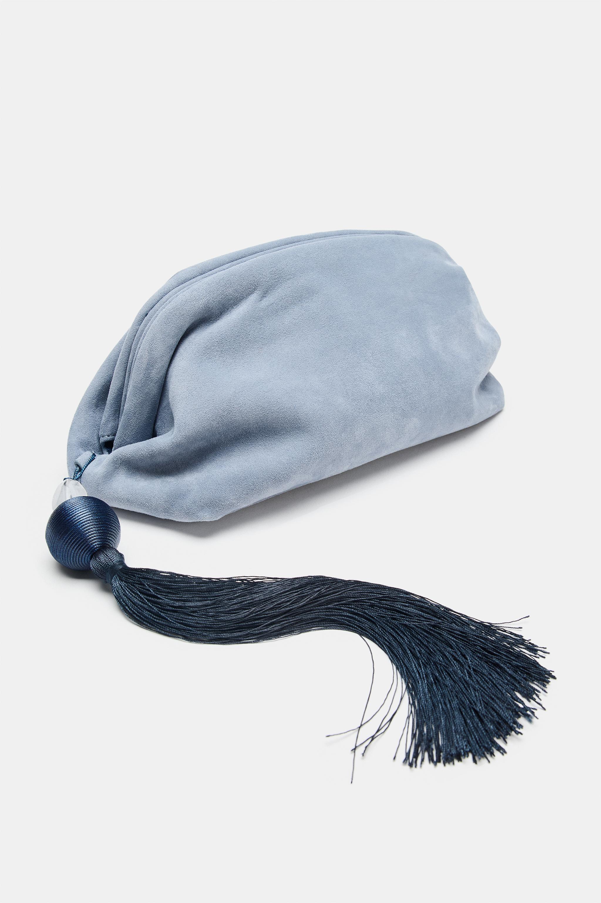 Suede Clutch Bag - Blue - One Size Only