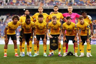 Wolves squad for 2024/25 ANNAPOLIS, MARYLAND - JULY 31: Wolves players line up for a photo ahead of the pre-season friendly between Crystal Palace and Wolverhampton Wanderers at Navy-Marine Corps Memorial Stadium on July 31, 2024 in Annapolis, Maryland. (Photo by Jack Thomas - WWFC/Wolves via Getty Images)