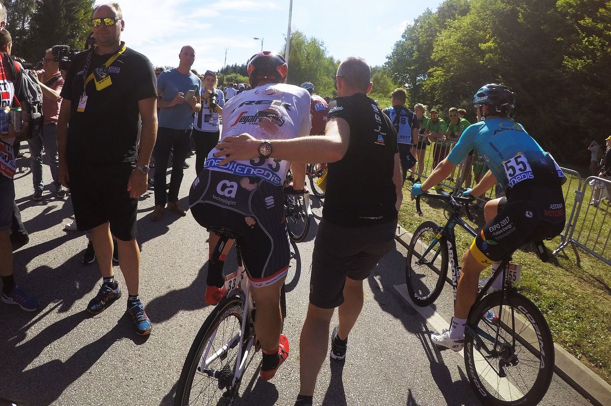 A cut up John Degenkolb (Trek-Segafredo)