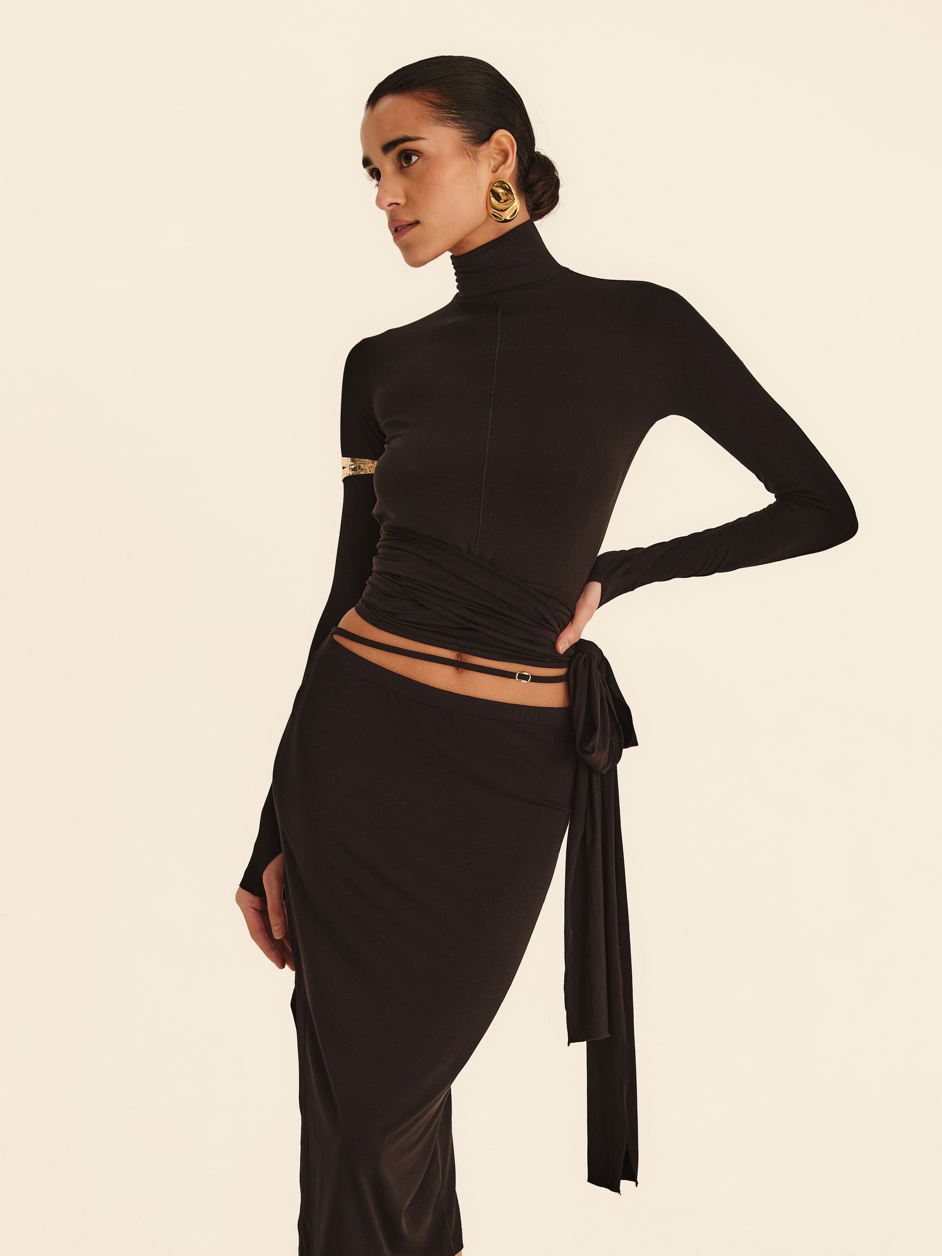 Vesper Backless Turtleneck - Jet - Jet / Xs