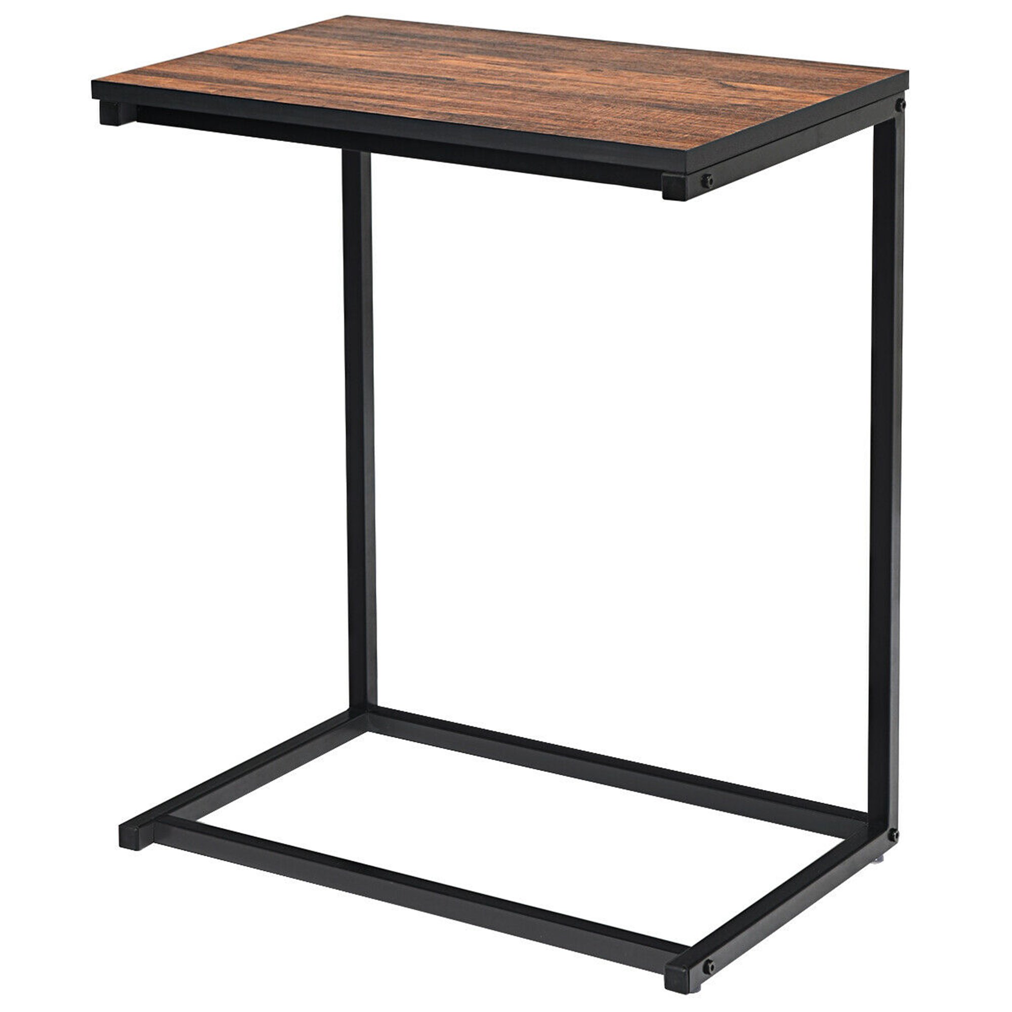 A C-shaped couch desk