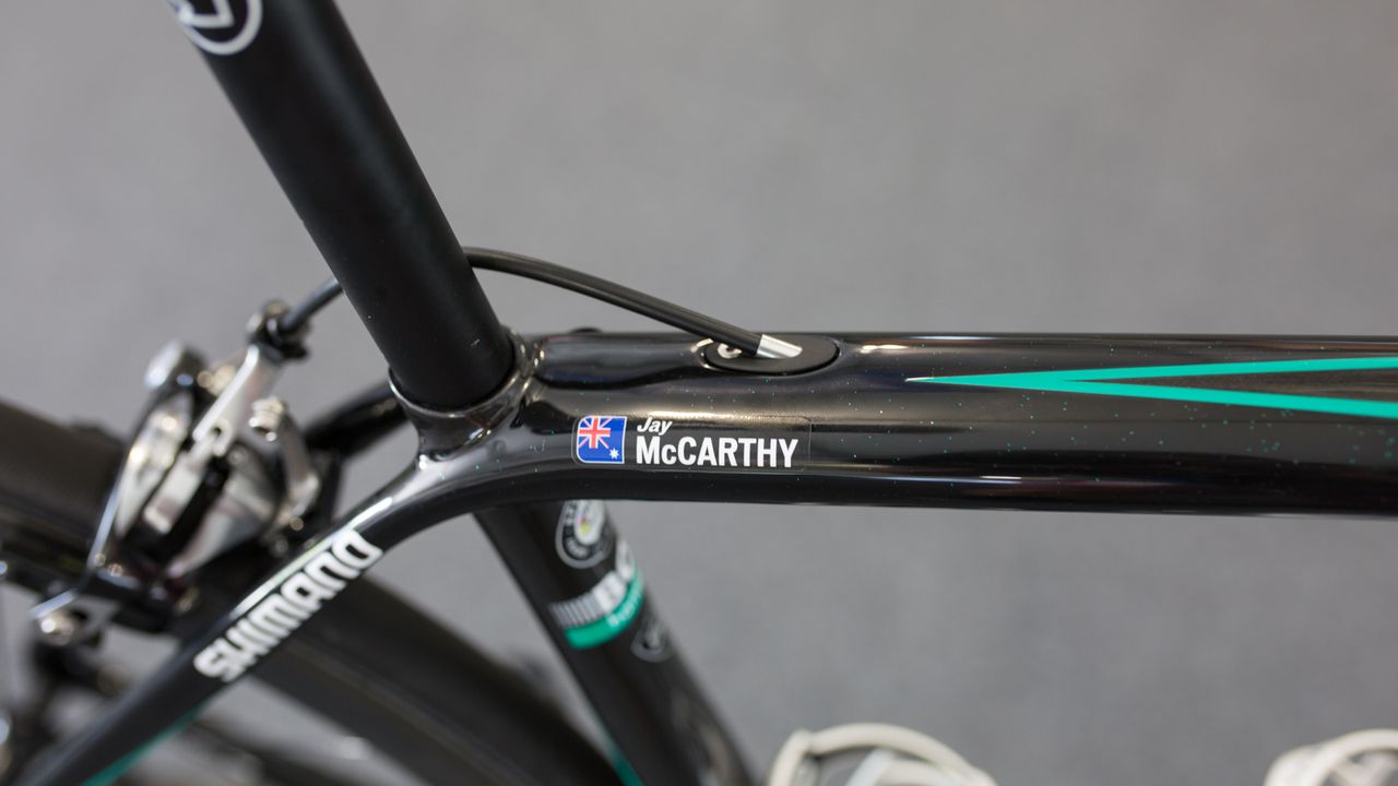You can see the coloured fleck in the black paint