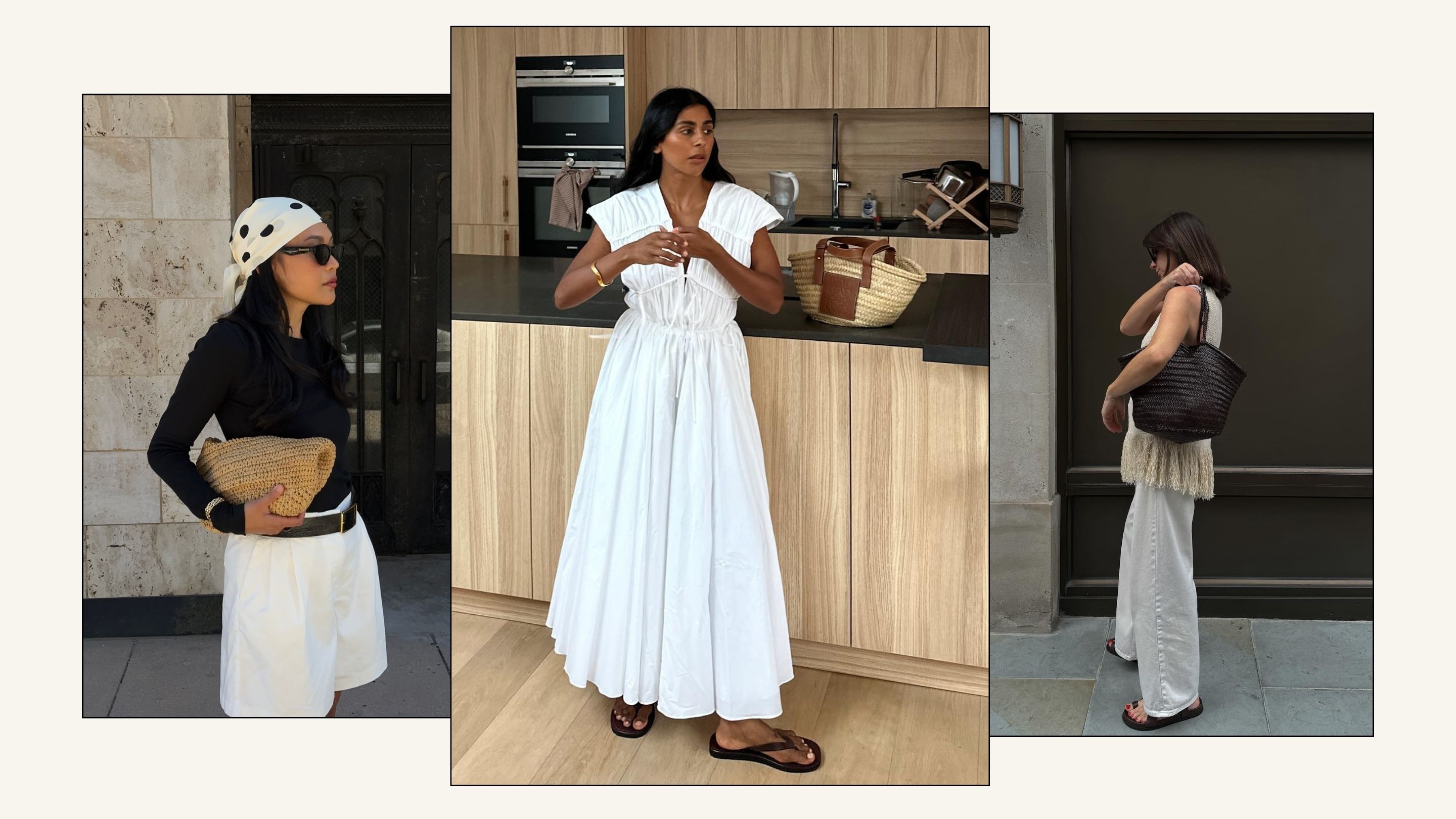 Three women wear best designer handbags