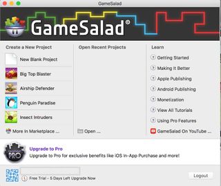 GameSalad homepage screenshot