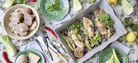 chicken, fennel and lemon traybake