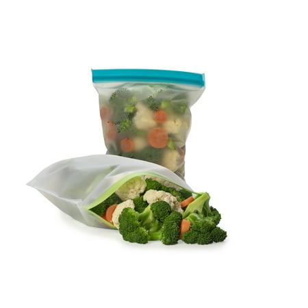 Joie Reusable Freezer Bags, Assorted Pack of 4, Double Zip Closure to Seal in Freshness. 76 Fl Oz.
