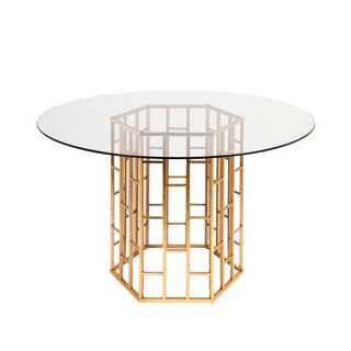 Box Frame Square Dining Table in Glass