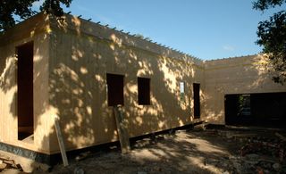 'Waiting to clad the external walls with wood fibre insulation and untreated oak weatherboards'