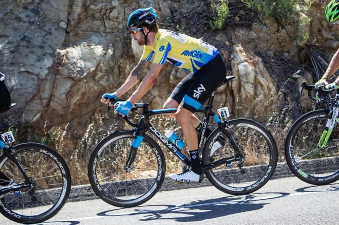 Bradley Wiggins (Sky) on the way down to Santa Barbara