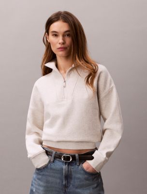 Monogram Wool Quarter Zip Sweatshirt