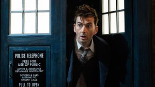 The 14th Doctor peers out of his TARDIS in one of Doctor Who's 60th anniversary specials
