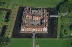 Helmingham Hall in Suffolk viewed from the air. Credit: David Goddard via Getty