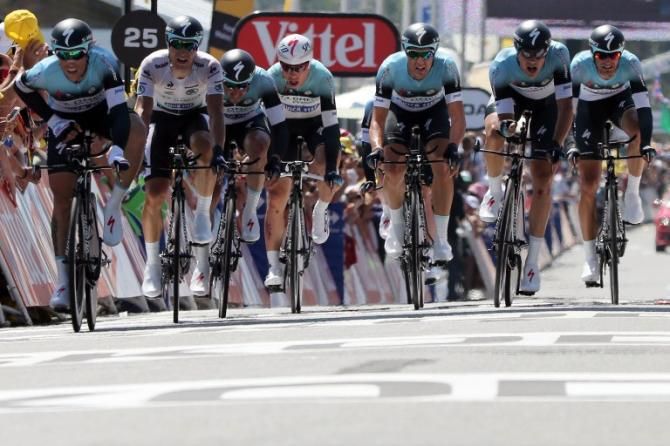 Omega Pharma-QuickStep had the fastest time for much of the day