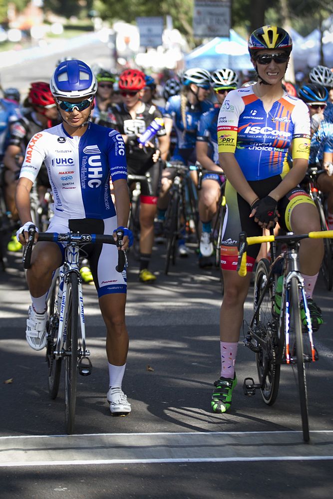 San Schneider and Coryn Rivera on the start line at Gateway Cup Day 2